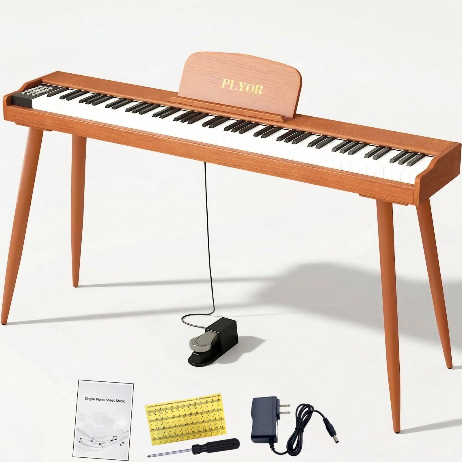Amazon.com: PLYOR 88 Key Digital Piano Keyboard with Stand